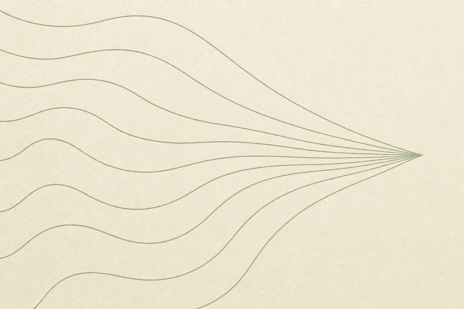 Abstract sage green contour lines converging to a single point
